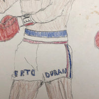 Boxing Match 1,  Vintage Drawing by Unknown Artist, c.1980s