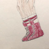 Boxing Match 1,  Vintage Drawing by Unknown Artist, c.1980s