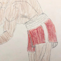 Boxing Match 1,  Vintage Drawing by Unknown Artist, c.1980s