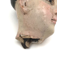 Beautiful Very Old Carved and Polychromed Santos Head