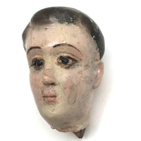 Beautiful Very Old Carved and Polychromed Santos Head