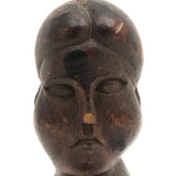 Antique Hand-Carved Frowning Woman