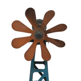 German Blue and Orange Tin Toy Windmill