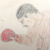 Boxing Match 1,  Vintage Drawing by Unknown Artist, c.1980s