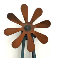 German Blue and Orange Tin Toy Windmill