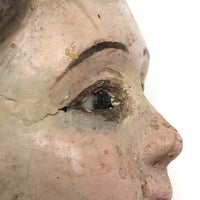 Beautiful Very Old Carved and Polychromed Santos Head