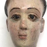 Beautiful Very Old Carved and Polychromed Santos Head