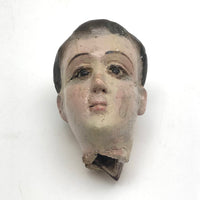 Beautiful Very Old Carved and Polychromed Santos Head