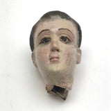 Beautiful Very Old Carved and Polychromed Santos Head