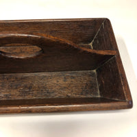 Beautiful Antique Dark Wood Utensil Tray