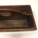 Beautiful Antique Dark Wood Utensil Tray