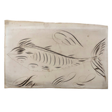 19th C. Spencerian Calligraphic Ink Drawn Fish
