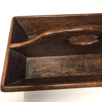 Beautiful Antique Dark Wood Utensil Tray