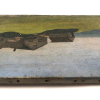 Quietly Radiant, Atmospheric Oil on Canvas House by the Sea Painting