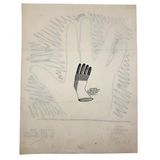 Ray Johnson 1985 Mail Art Throwaway Gesture, Andy Warhol's Hand + Ladyfingers for Terry Kistler