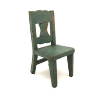 Wonderful Miniature Handmade Chair in Old Blue Paint