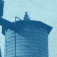 Lot of 5 Antique Cyanotypes of Water-towers (with Climbers!)