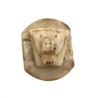 Tiny Alaskan Inuit Carved Bone Bear Head Charm