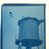 Lot of 5 Antique Cyanotypes of Water-towers (with Climbers!)