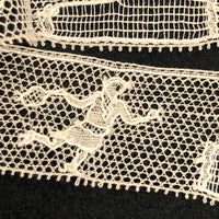 SOLD One Yard of Fabulous Antique Figurative Lace with Tennis Players (and Net!)