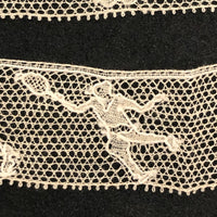 SOLD One Yard of Fabulous Antique Figurative Lace with Tennis Players (and Net!)
