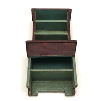 Sweet Old Handmade Miniature Shelf with Green Paint