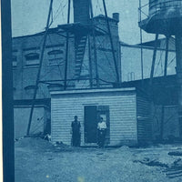 Lot of 5 Antique Cyanotypes of Water-towers (with Climbers!)