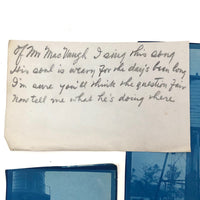 Lot of 5 Antique Cyanotypes of Water-towers (with Climbers!)