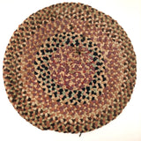 Colorful Old Braided Silk 11" Diameter Candle or Chair Mat