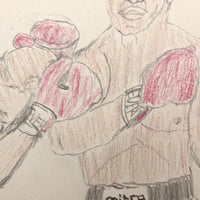Boxing Match 5,  Vintage Drawing by Unknown Artist, c.1980s