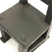 Pair of Handmade Ladderback Miniature Chairs in Gray Paint