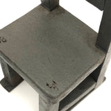 Pair of Handmade Ladderback Miniature Chairs in Gray Paint