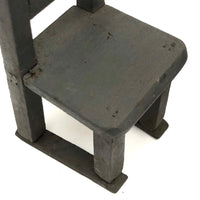 Pair of Handmade Ladderback Miniature Chairs in Gray Paint