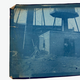Lot of 5 Antique Cyanotypes of Water-towers (with Climbers!)