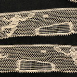 SOLD One Yard of Fabulous Antique Figurative Lace with Tennis Players (and Net!)