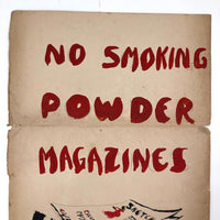 No Smoking, Powder Magazines, Hand-painted Poster