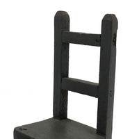 Pair of Handmade Ladderback Miniature Chairs in Gray Paint