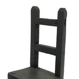 Pair of Handmade Ladderback Miniature Chairs in Gray Paint