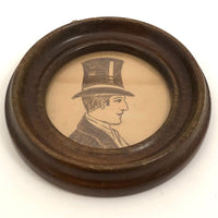 Portrait in Profile Drawing of Man in Top Hat
