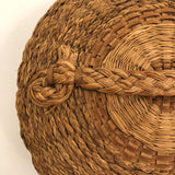 Braided Sweetgrass and Ash Splint Fine Penobscot Lidded Basket