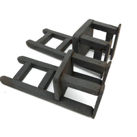 Pair of Handmade Ladderback Miniature Chairs in Gray Paint