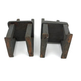 Pair of Handmade Ladderback Miniature Chairs in Gray Paint
