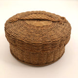 Braided Sweetgrass and Ash Splint Fine Penobscot Lidded Basket