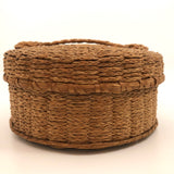 Braided Sweetgrass and Ash Splint Fine Penobscot Lidded Basket
