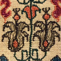 Hand-Embroidery on Linen Antique Textile Wall-Hanging