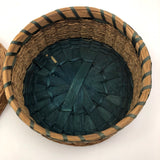 Braided Sweetgrass and Ash Splint Fine Penobscot Lidded Basket