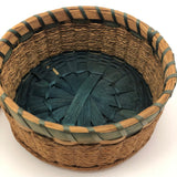 Braided Sweetgrass and Ash Splint Fine Penobscot Lidded Basket