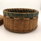 Braided Sweetgrass and Ash Splint Fine Penobscot Lidded Basket