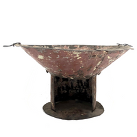 Fantastically Beautiful Primitive Footed Metal Sieve or Cooker