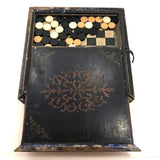 c. 1810 Georgian Double Sided Game Board in Dovetail Box